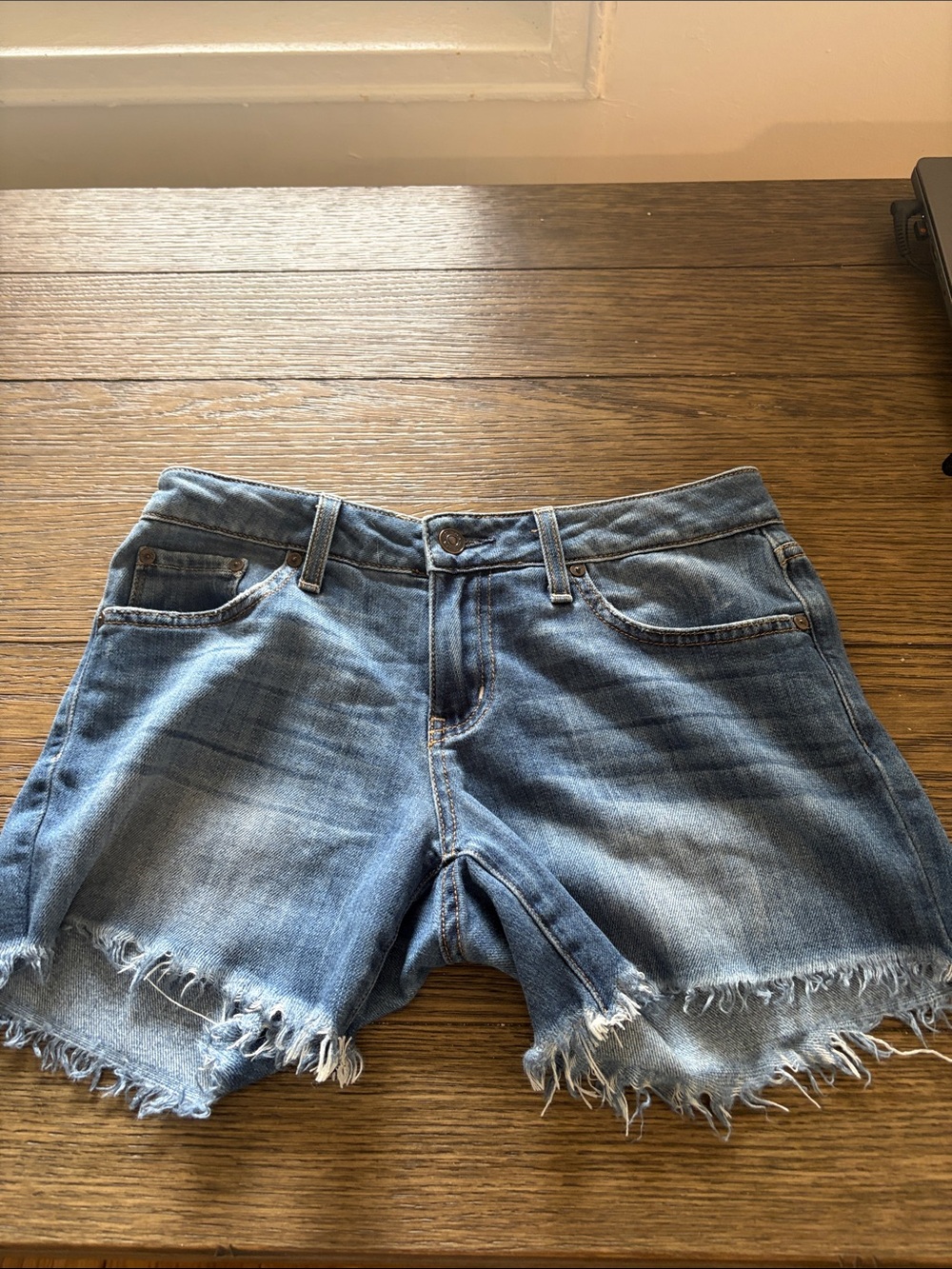 Just Black Women’s Frayed Hem Denim Shorts - Blue